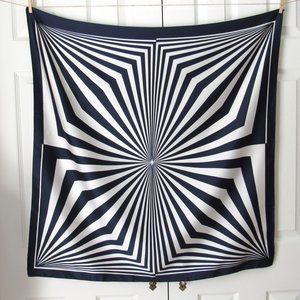 ZEBRA PRINT Scarf Bold Navy Blue White Abstract Silky Animal Large